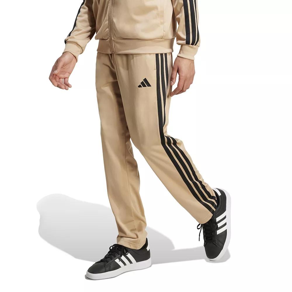 adidas 3-Stripes Tricot Regular-Fit Open Hem Track Pants White S Mens Product Image