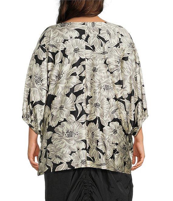 Bryn Walker Plus Wilder Bianchi Neri Knit Boat Neck Elbow Sleeve Tunic Product Image