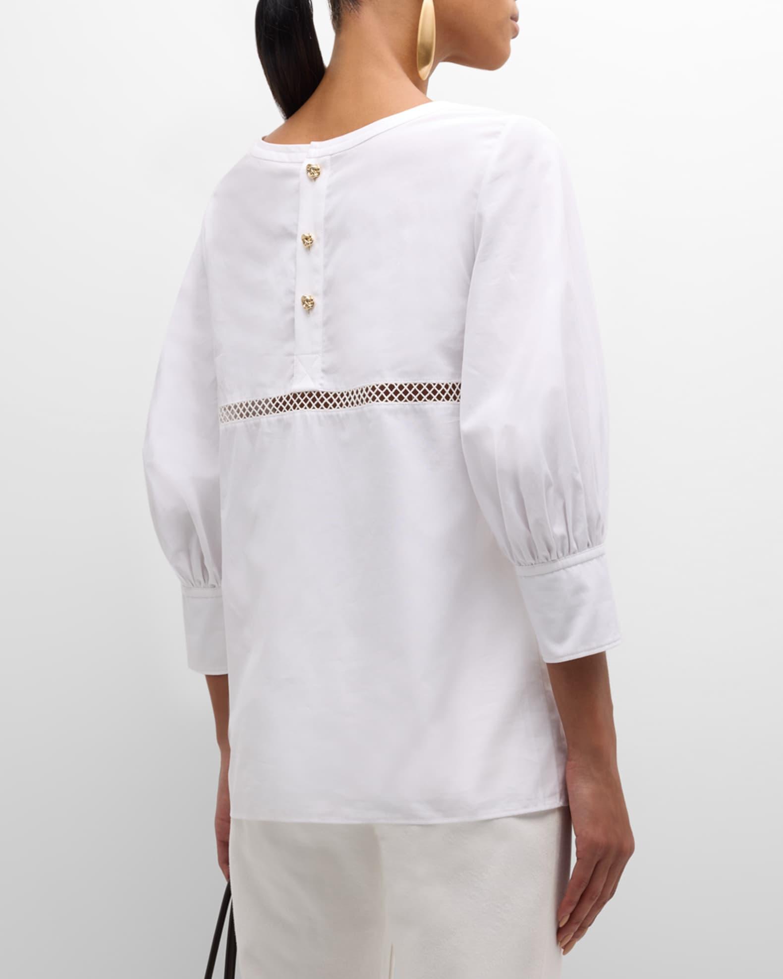 x High Summer Poplin Blouse with Netted Detailing Product Image