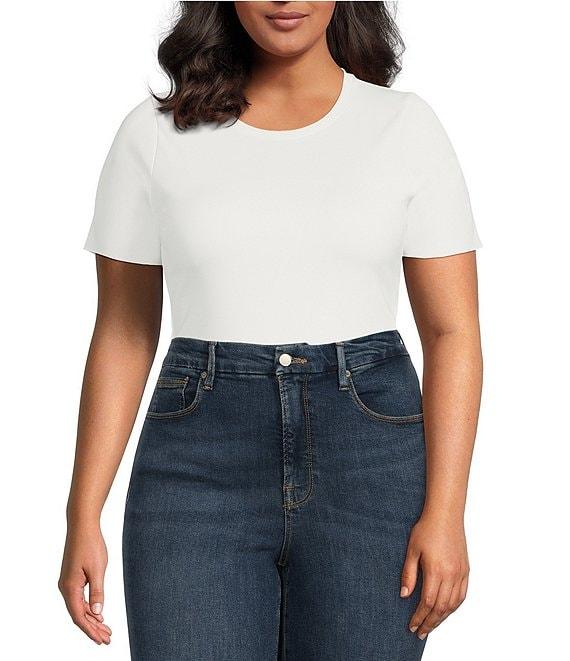 Good American Plus Size Sculpting Crewneck Short Sleeve Tee Bodysuit Product Image