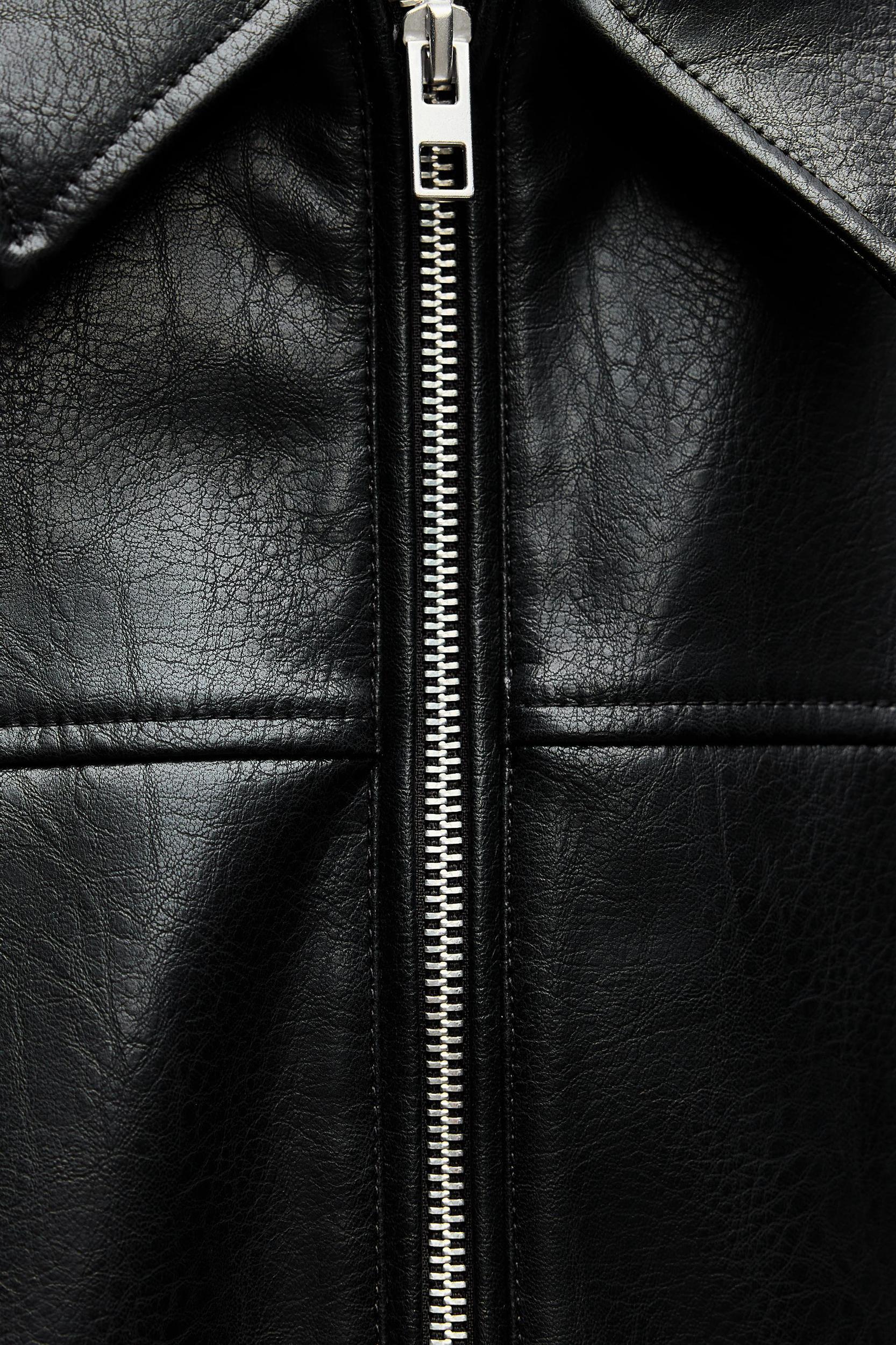 FAUX LEATHER BOMBER JACKET Product Image