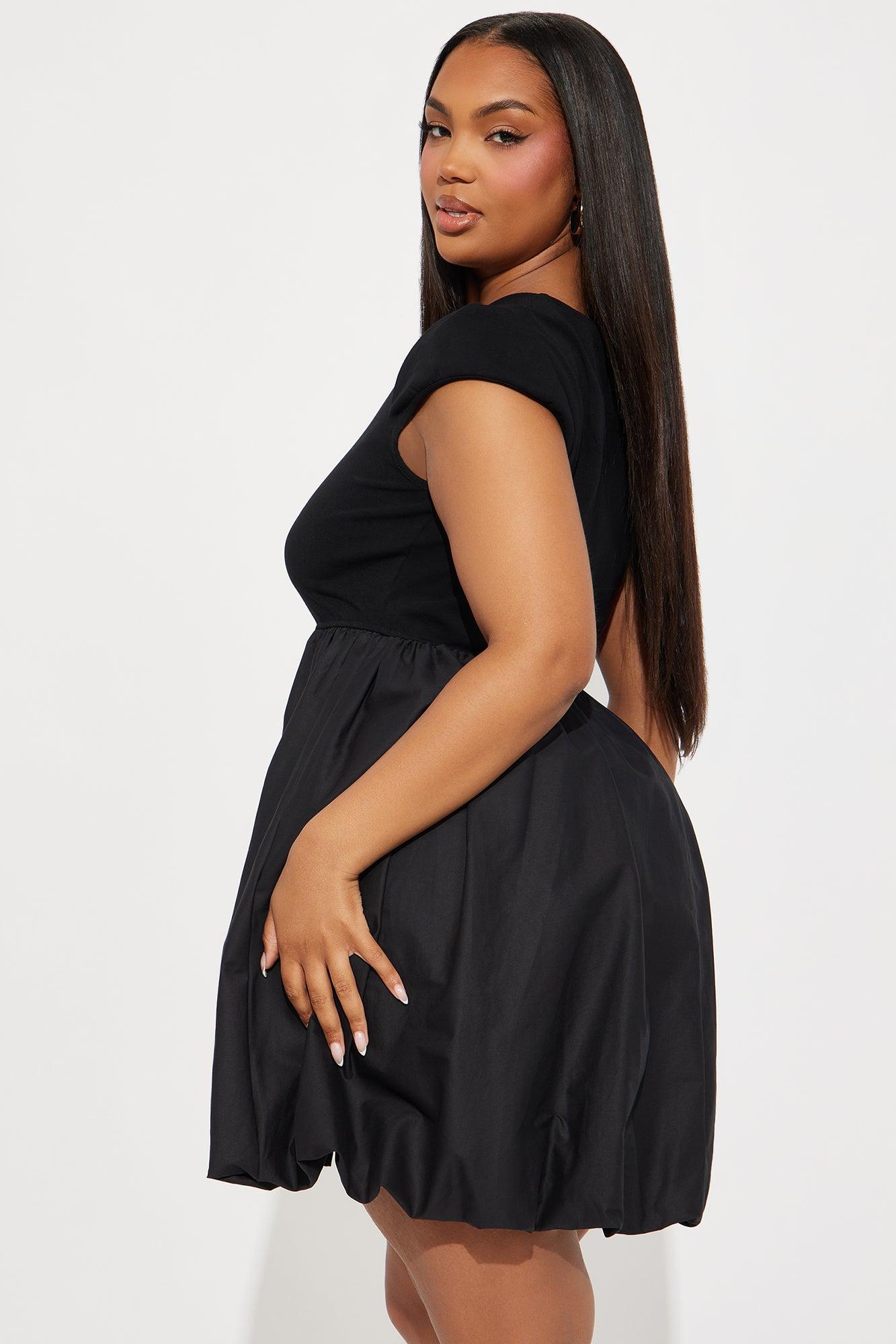 Angel Face Bubble Mini Dress - Black Product Image