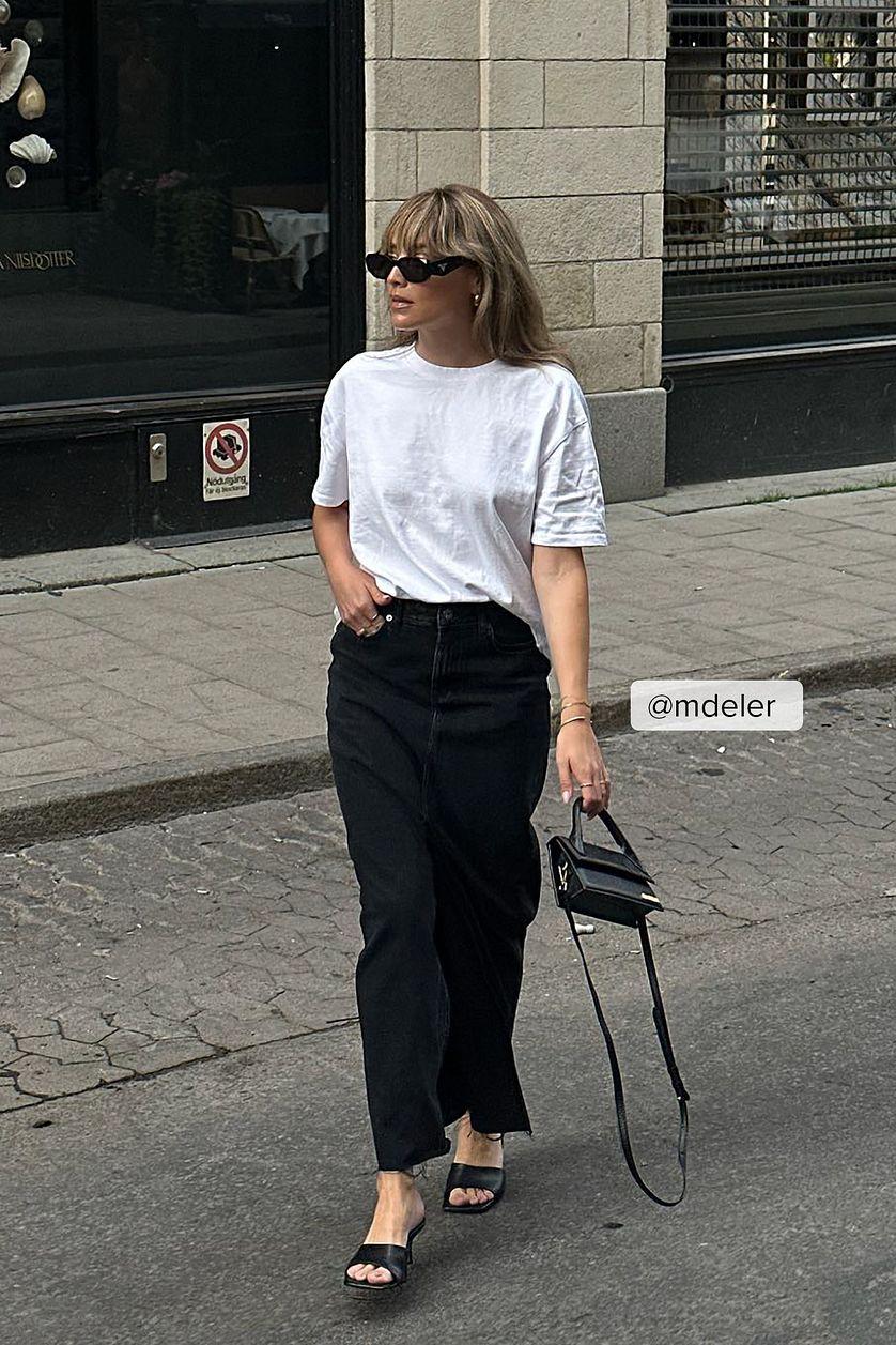 Denim Wide Maxi Skirt Product Image