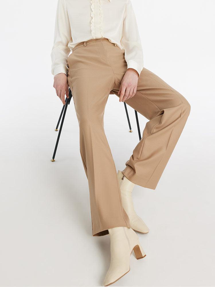 Worsted Wool Straight Women Pants Product Image