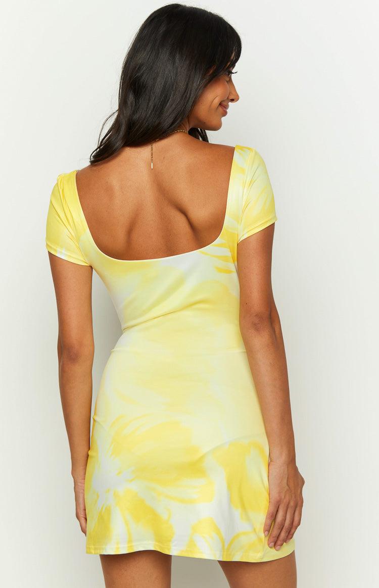Pure Honey Printed Yellow Mini Dress Product Image