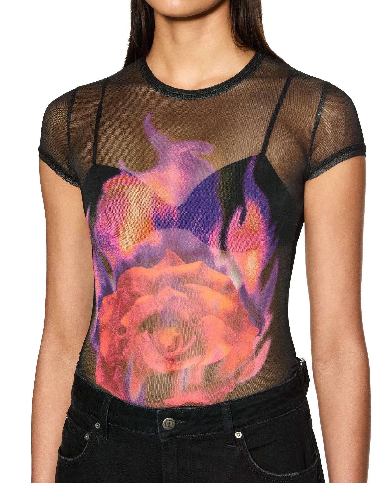 ABLAZE MESH SS TEE BLACK Female Product Image