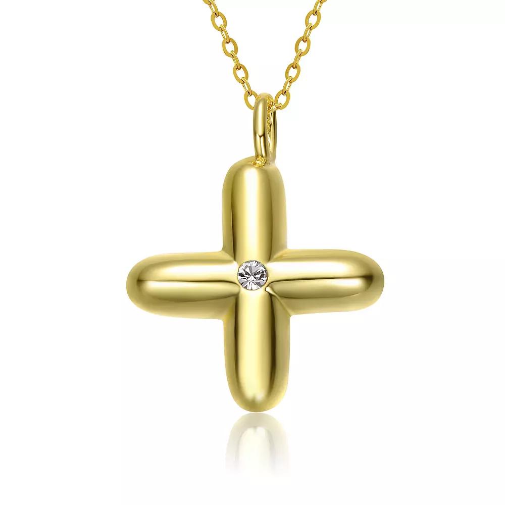 14k Gold Plated Bubble Initial Pendant Necklace, Womens Gold Tone X Product Image