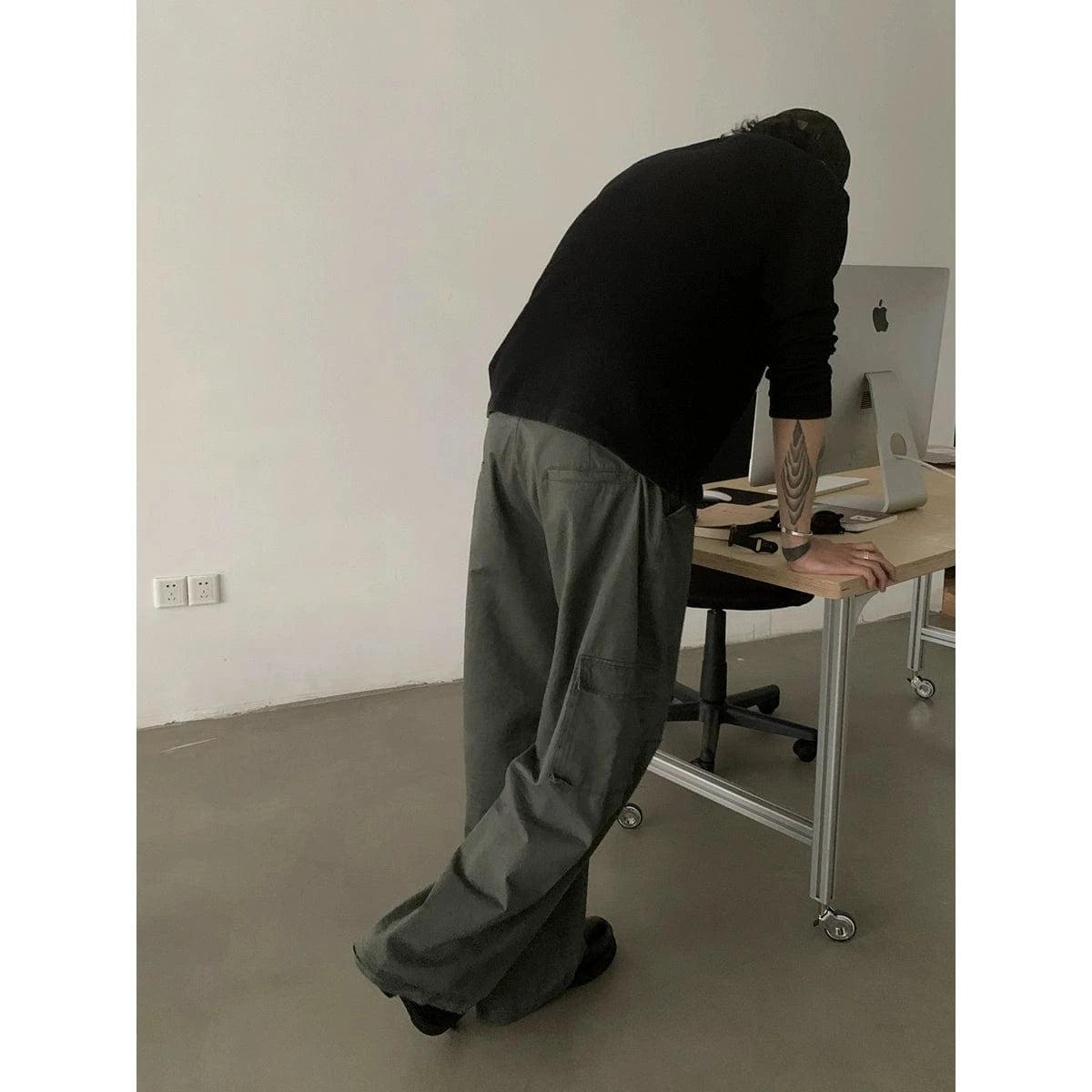 RT No. 18891 CARGO BAGGY STRAIGHT PANTS Product Image