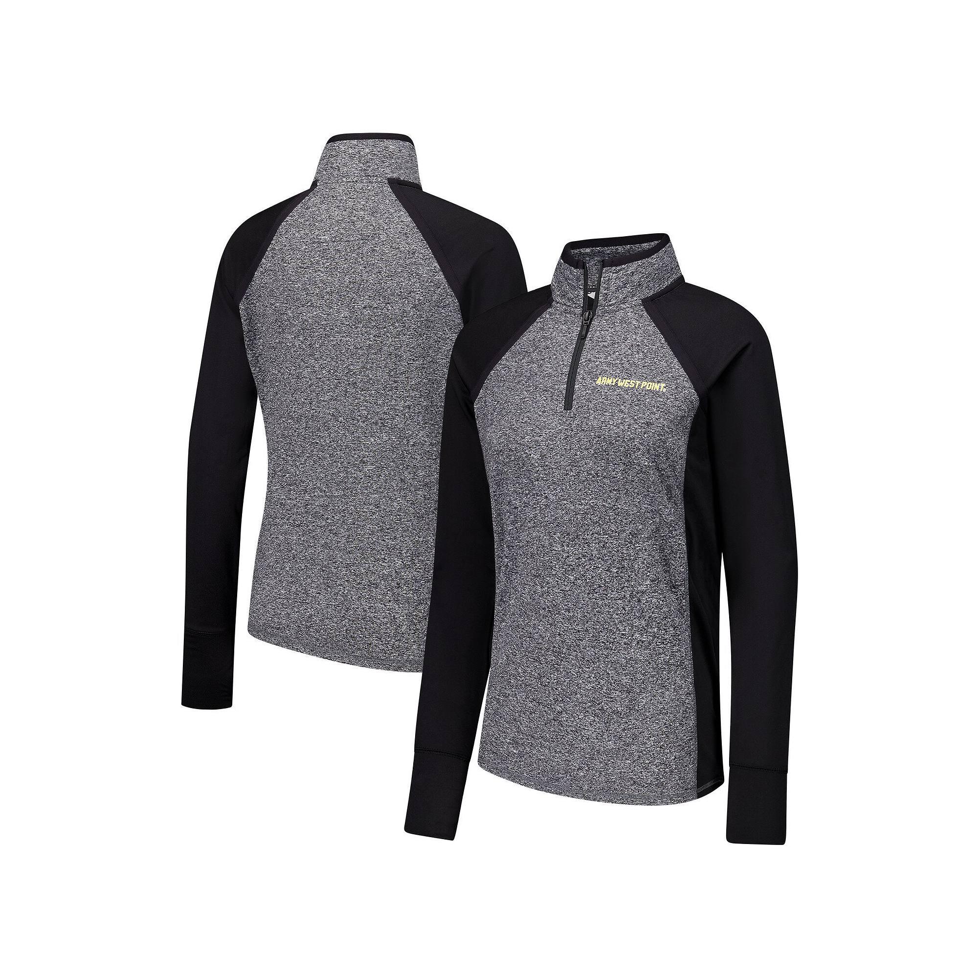 Women's Black/Heather Gray Army Black Knights Finalist Raglan Quarter-Zip Jacket,  Product Image