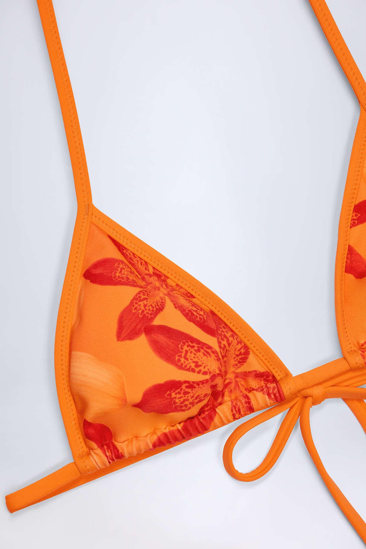Triangle Bikini Top in Orange Orchid Print Product Image