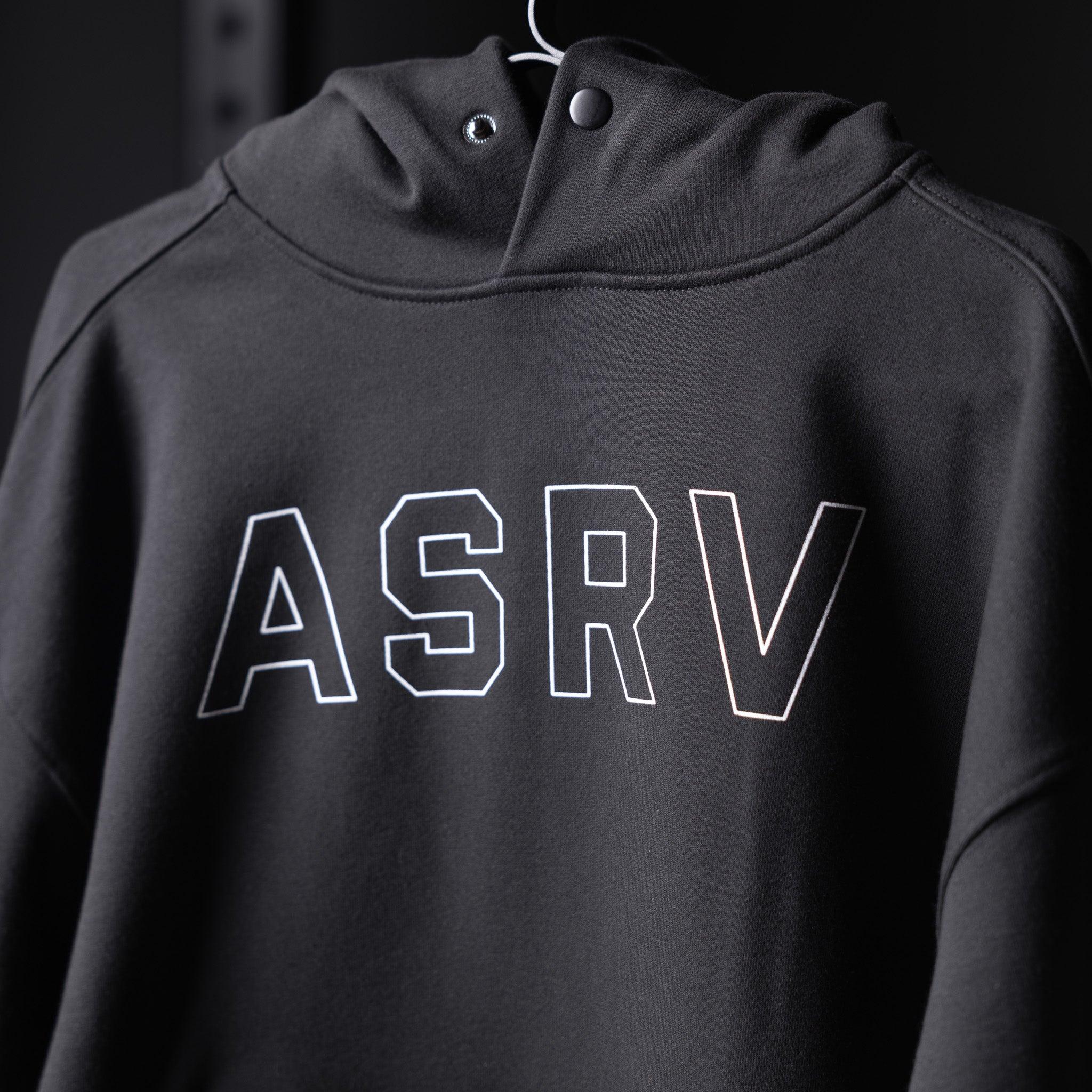 0874. Tech-Terry™ Zip Pocket Hoodie - Black "Outline" Product Image