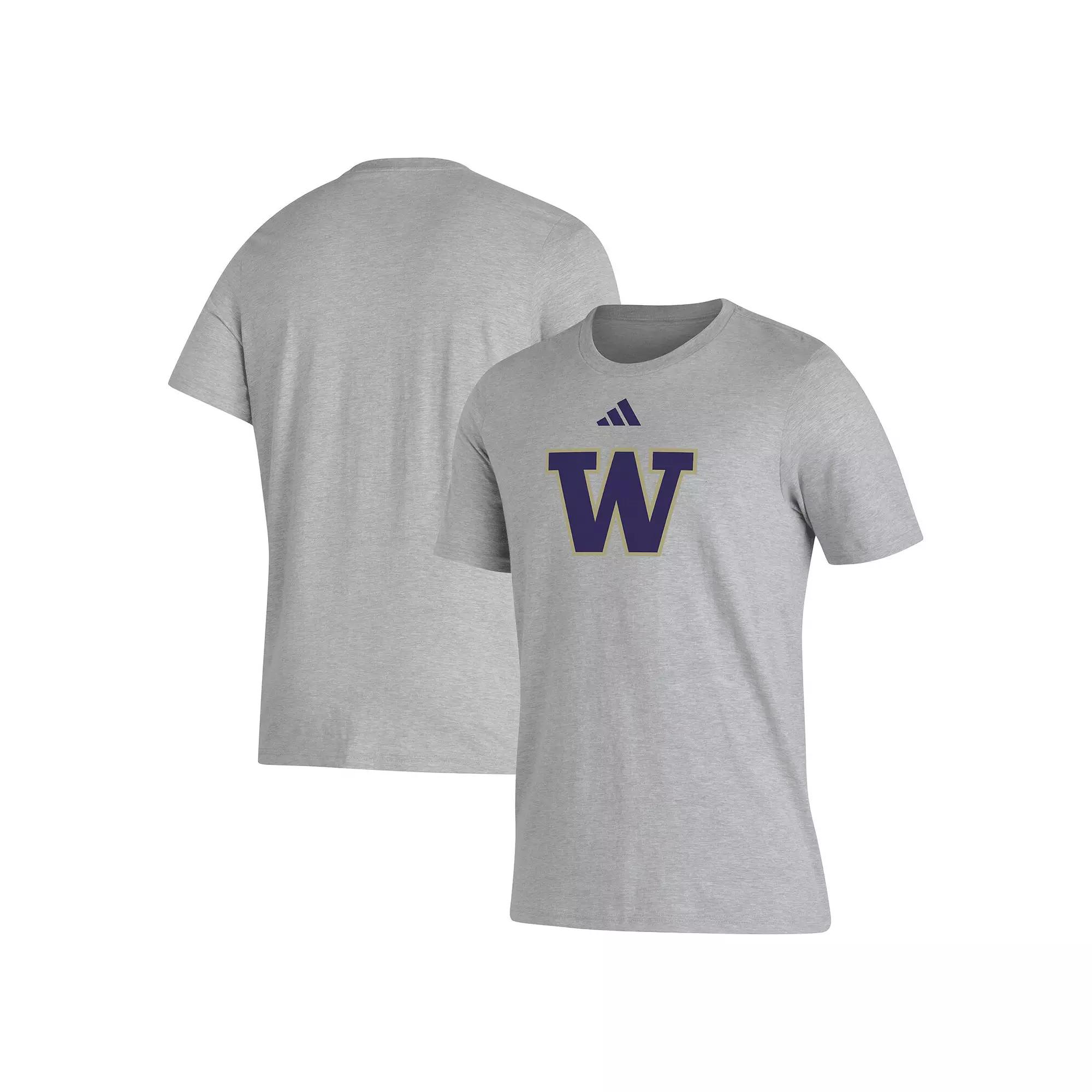 Men's adidas Gray Washington Huskies Primary Locker Logo Pre-Game AEROREADY T-Shirt,  Product Image