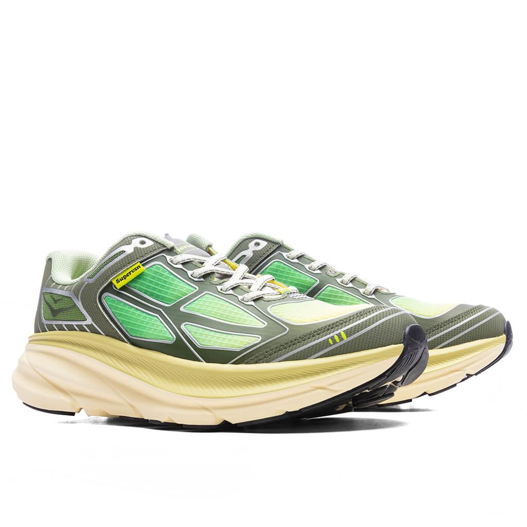 Hoka x Supervsn Clifton One9 - Green Flash/Limelight Male Product Image