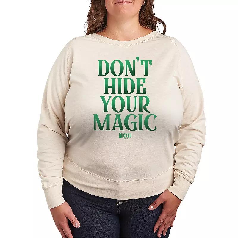Plus Size Wicked Dont Hide Your Magic French Terry Long Sleeve Tee, Womens Product Image