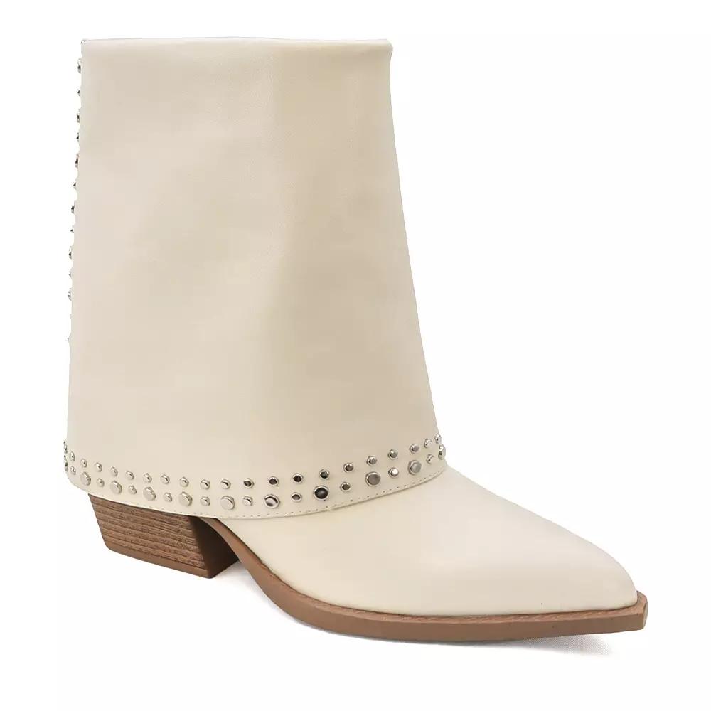 Yoki Gayle Women's Mid Shaft Studded Western Boots,  Product Image