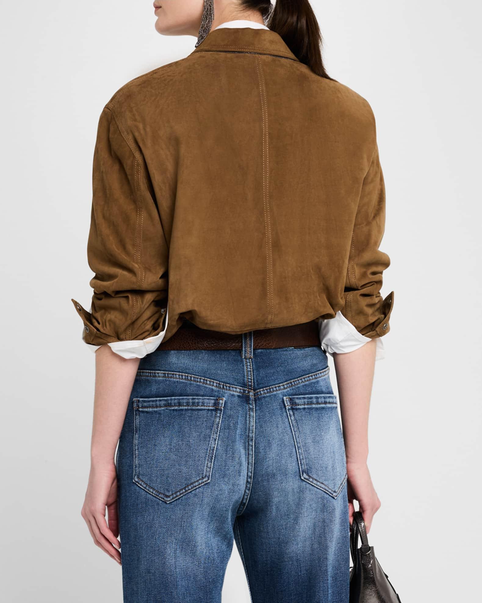 Suede Button-Down Shirt Jacket Product Image