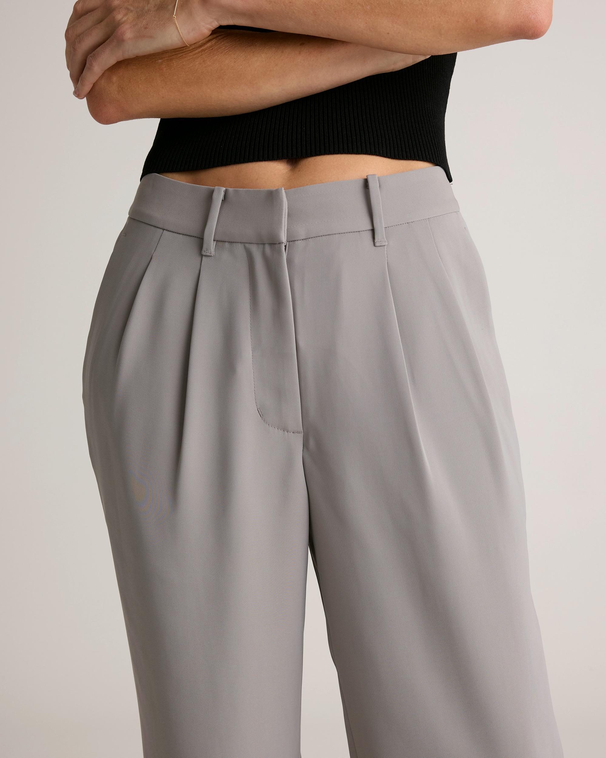 Quince | Women's Stretch Crepe Pleated Wide Leg Pants Recycled Polyester Product Image