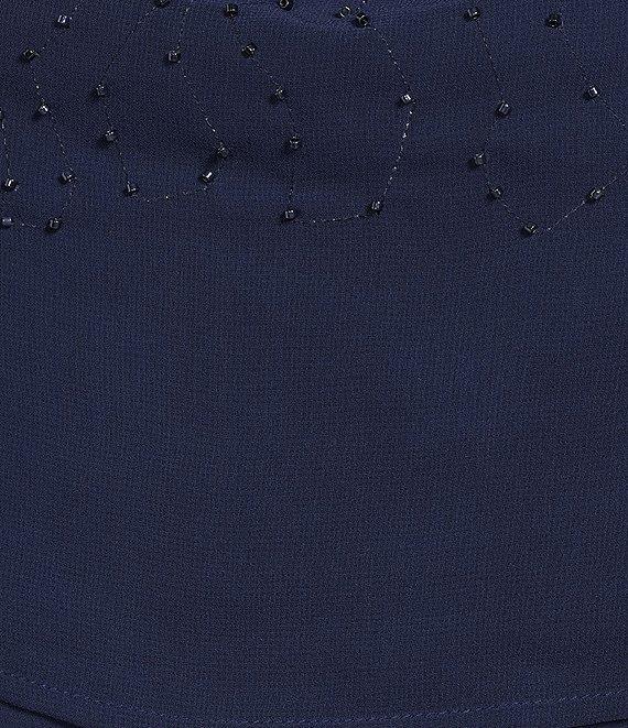 Marina Pebble Chiffon Beaded Caplet Sheath Dress Product Image