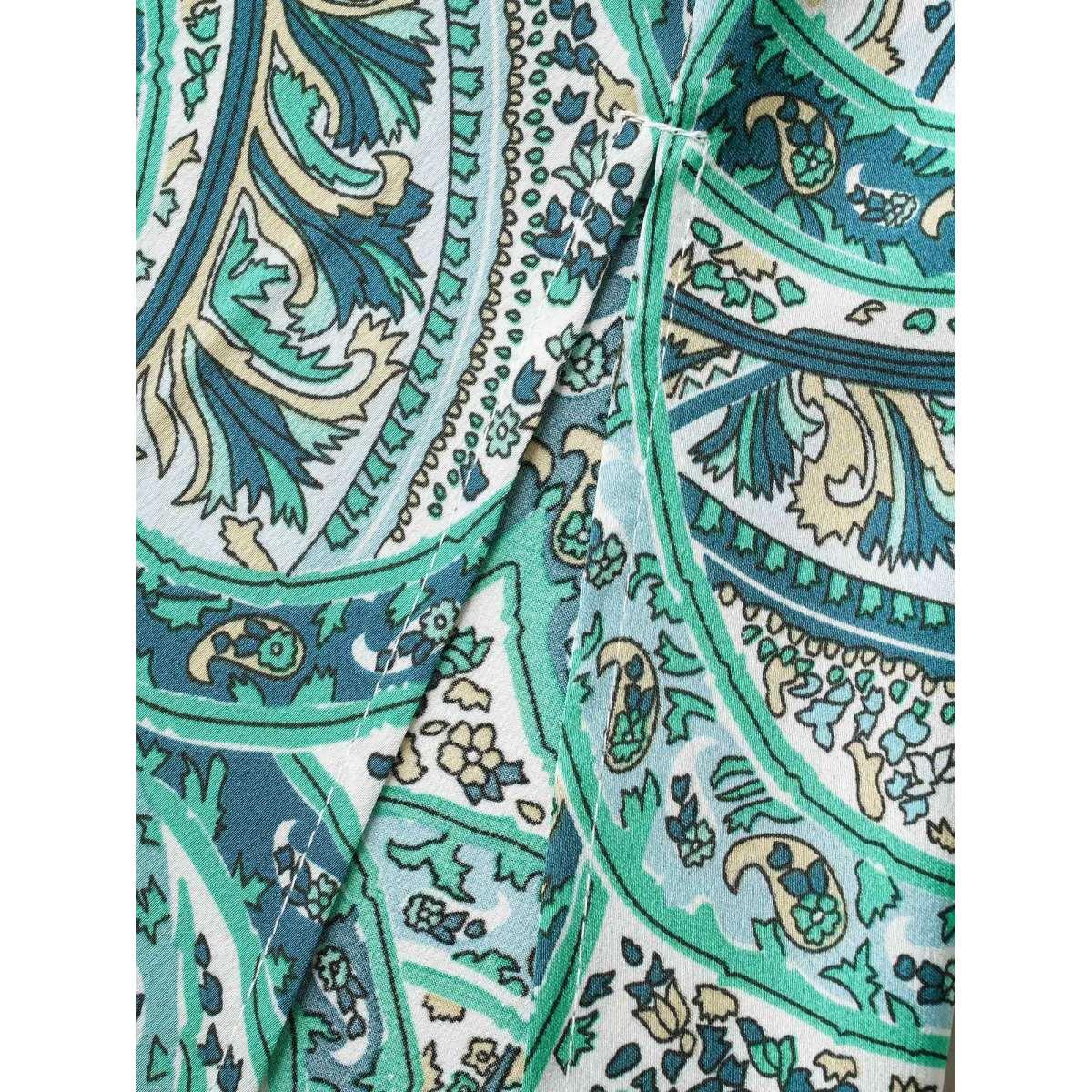 Plus Size Paisley Print Off-Sleeve V-Neck Midi Dress Truegreen Women Resort Slit V-neck Sleeveless Curvy BloomChic 18-20/2X Product Image