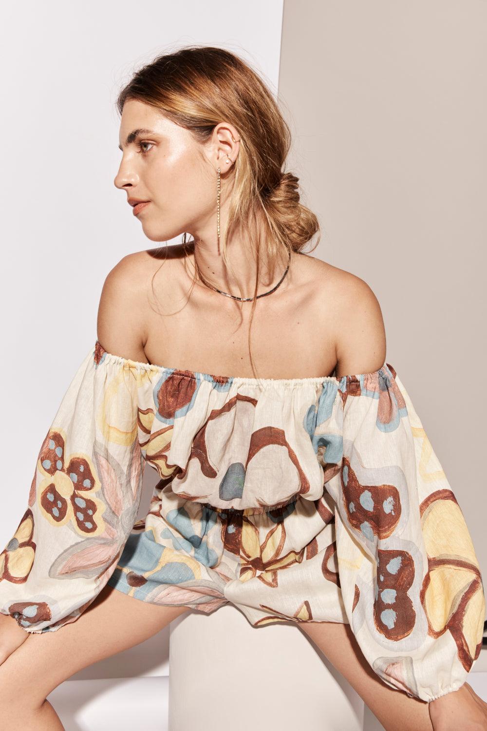 Inka Linen Top Flower Product Image