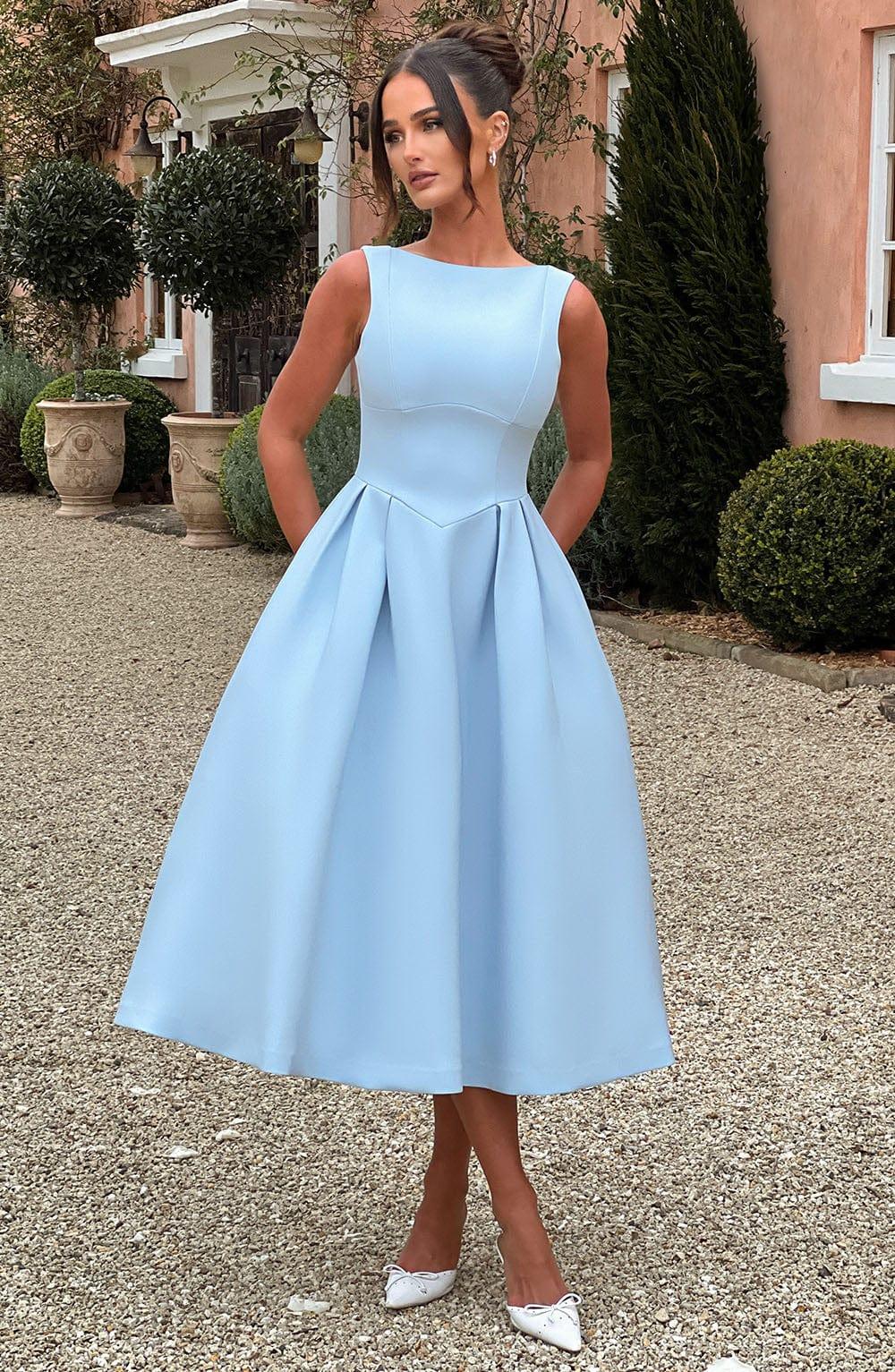Clarabella Midi Dress - Blue Product Image