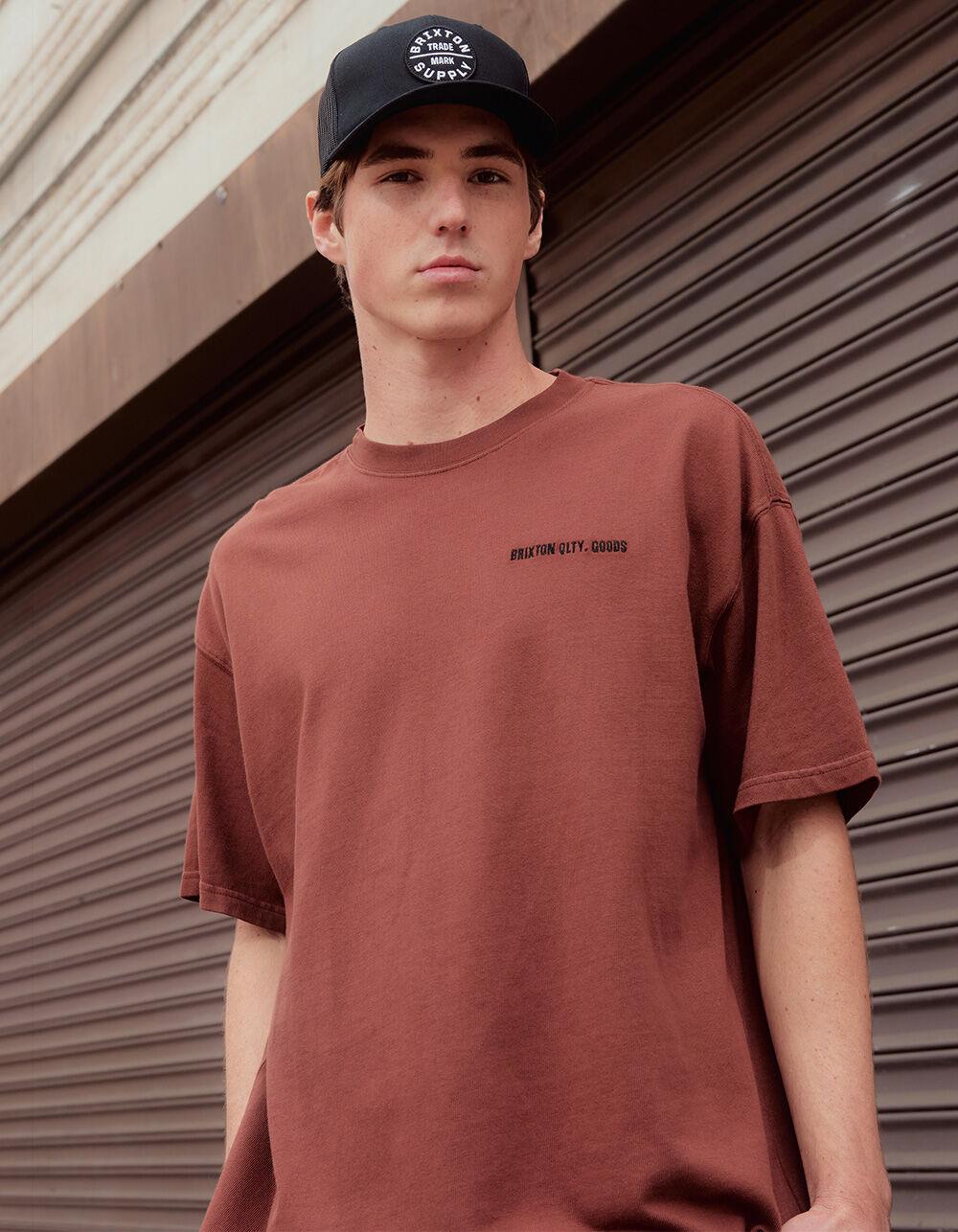 BRIXTON Quality Goods Mens Relaxed Knit Shirt - BROWN Product Image