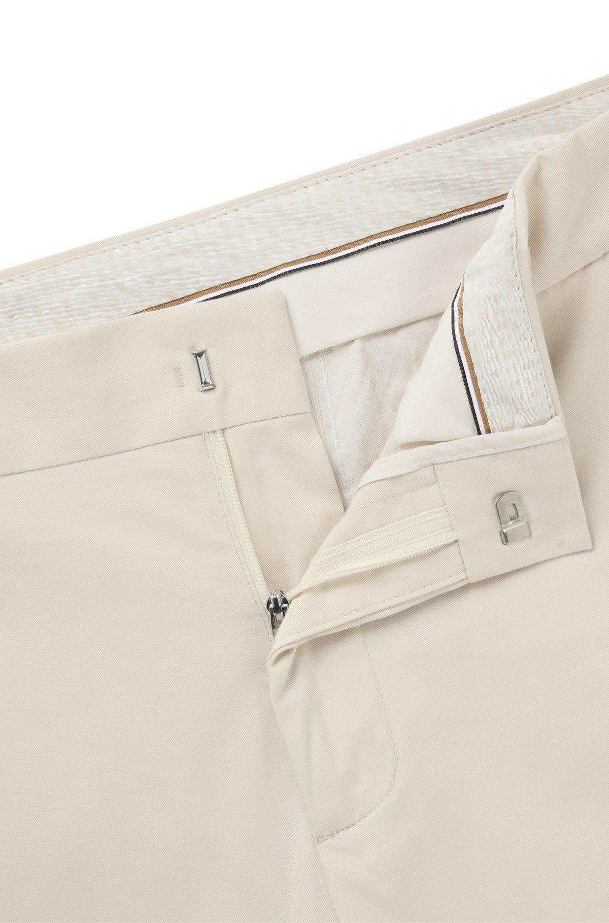 BOSS - Formal trousers in comfort-stretch cotton - White Product Image