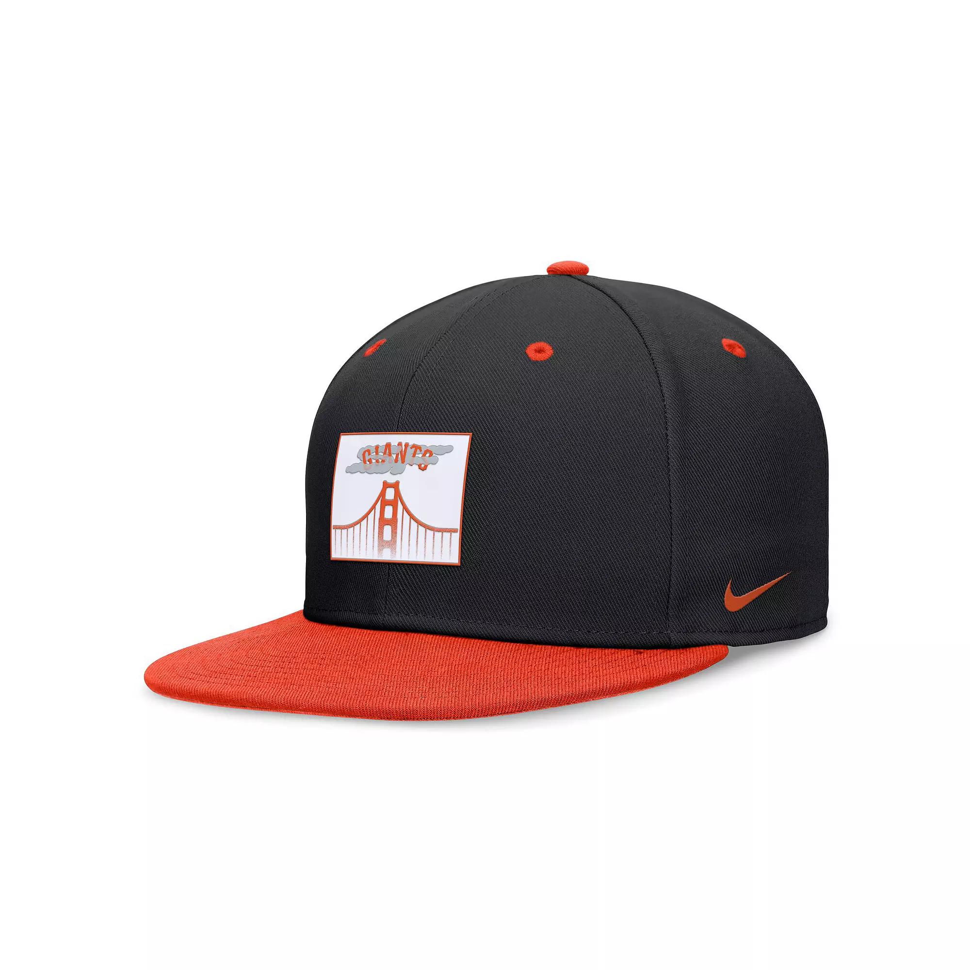 Men's Nike Black/Orange San Francisco Giants City Connect True Fitted Hat, Size: 7 3/4 Product Image