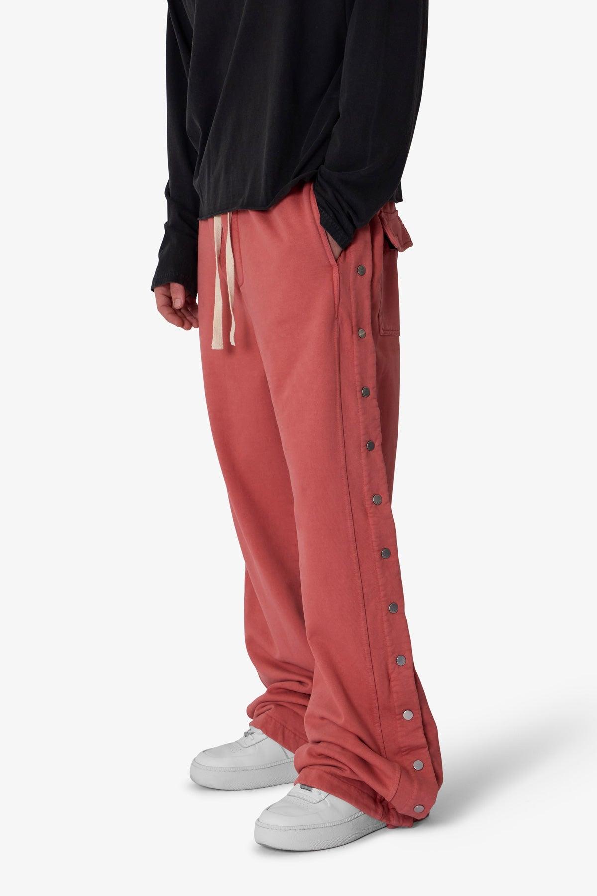Side Snap Fleece Pants - Rust Product Image
