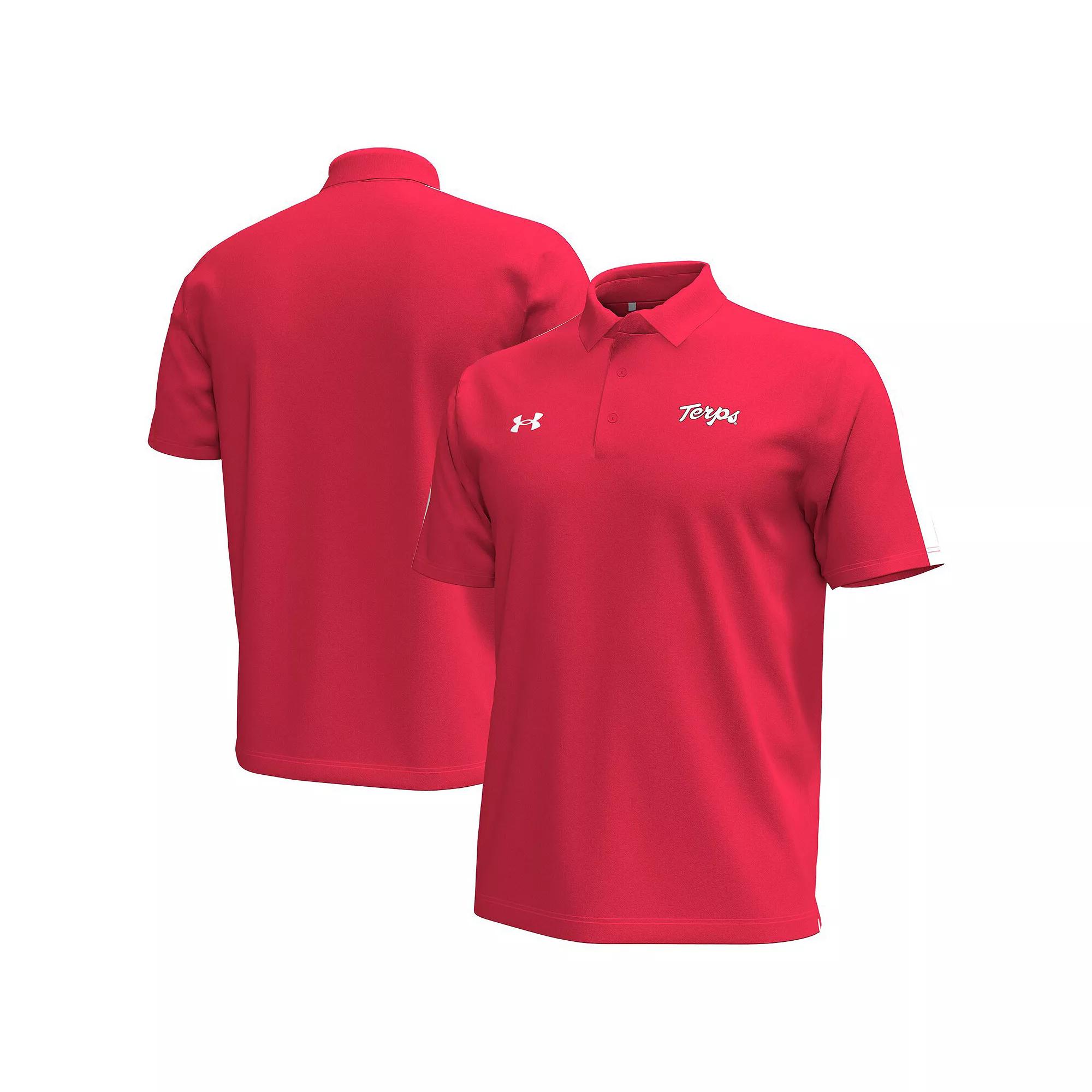 Men's Under Armour Red Wisconsin Badgers Title Performance Polo,  Product Image