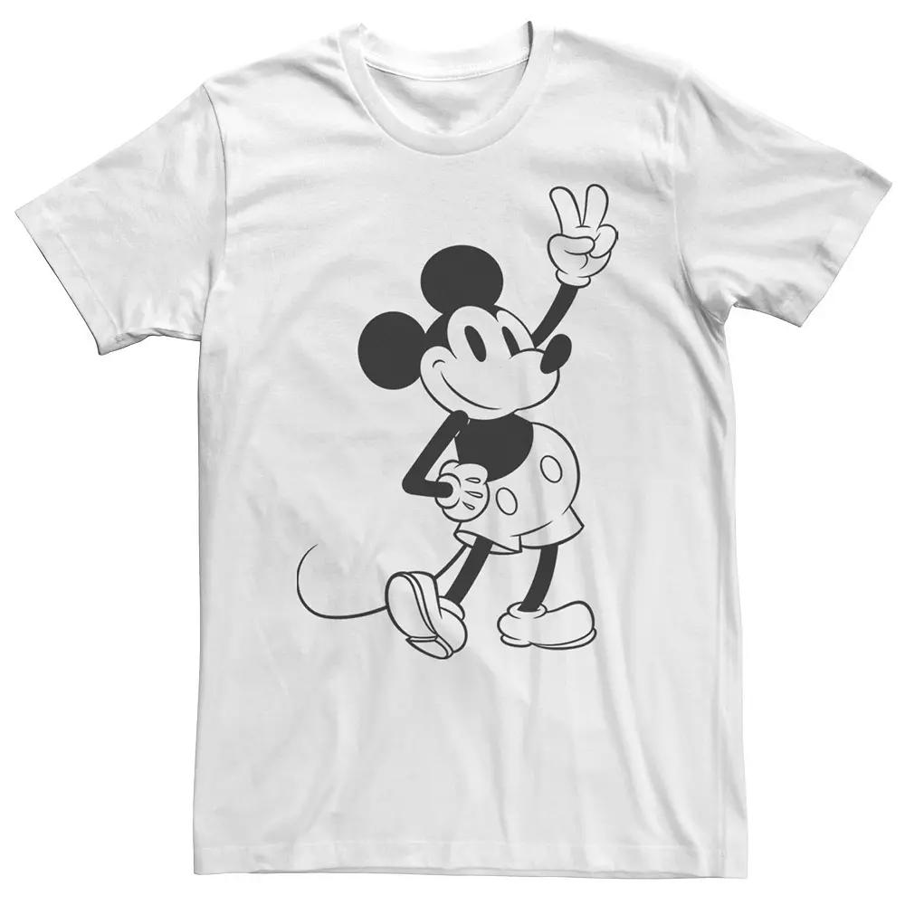 Big & Tall Disney Mickey & Friends Mickey Peace Outline Tee, Men's,  Product Image