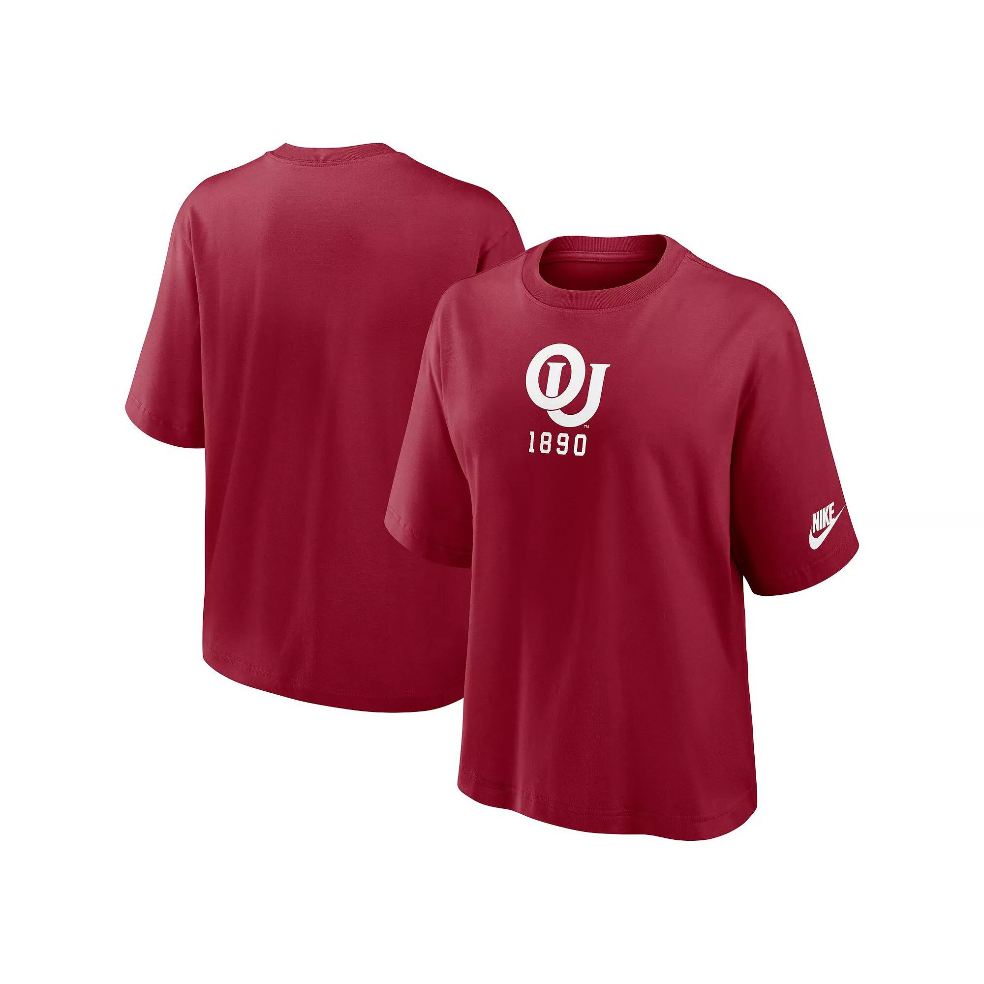 Women's Nike Crimson Oklahoma Sooners Boxy Legacy Established T-Shirt,  Product Image