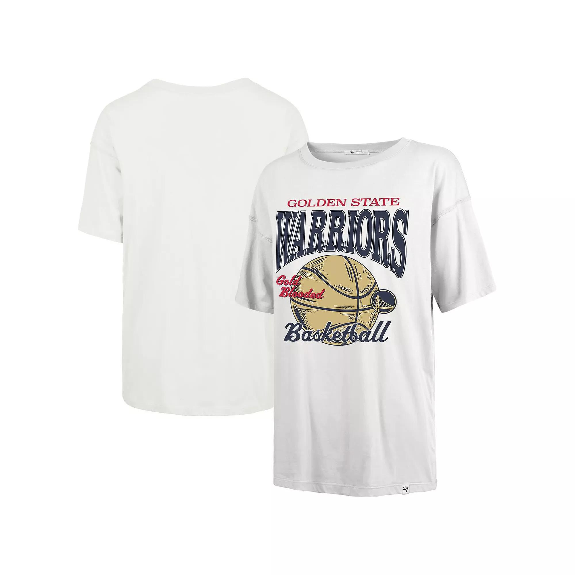 Women's '47 White Golden State Warriors City Edition Down Court Sadie T-Shirt,  Product Image