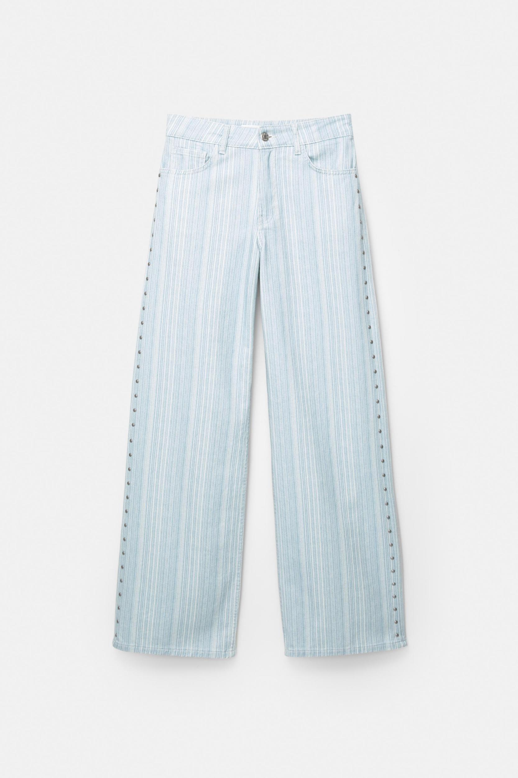 Straight-leg striped jeans Product Image
