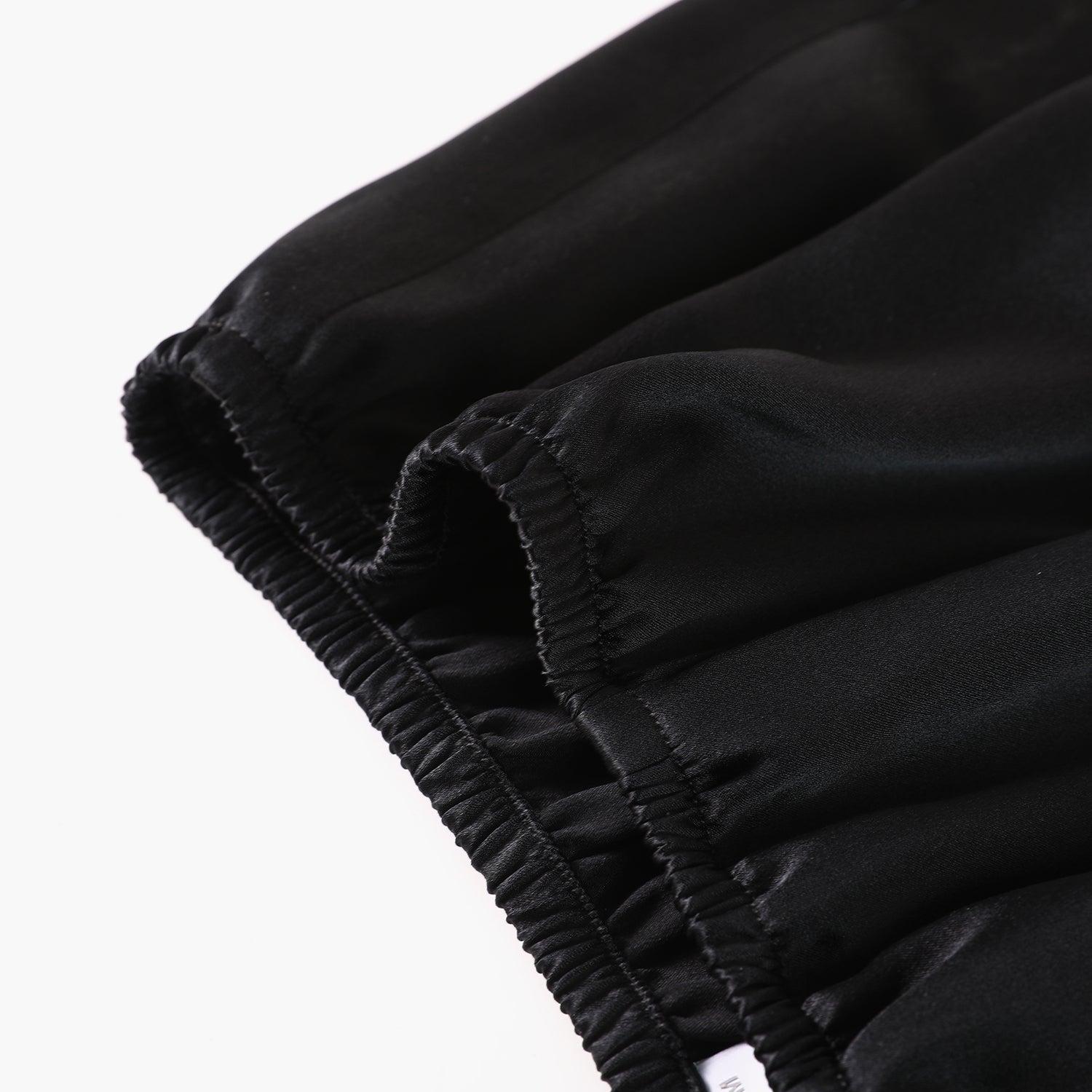Black Pure Mulberry Silk Men's Trunks | Low Rise | 19 Momme | Soar Collection Product Image