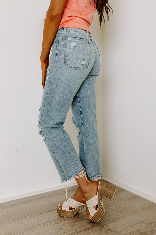 Just USA Kai High Waist Distressed Straight Leg Jean Product Image