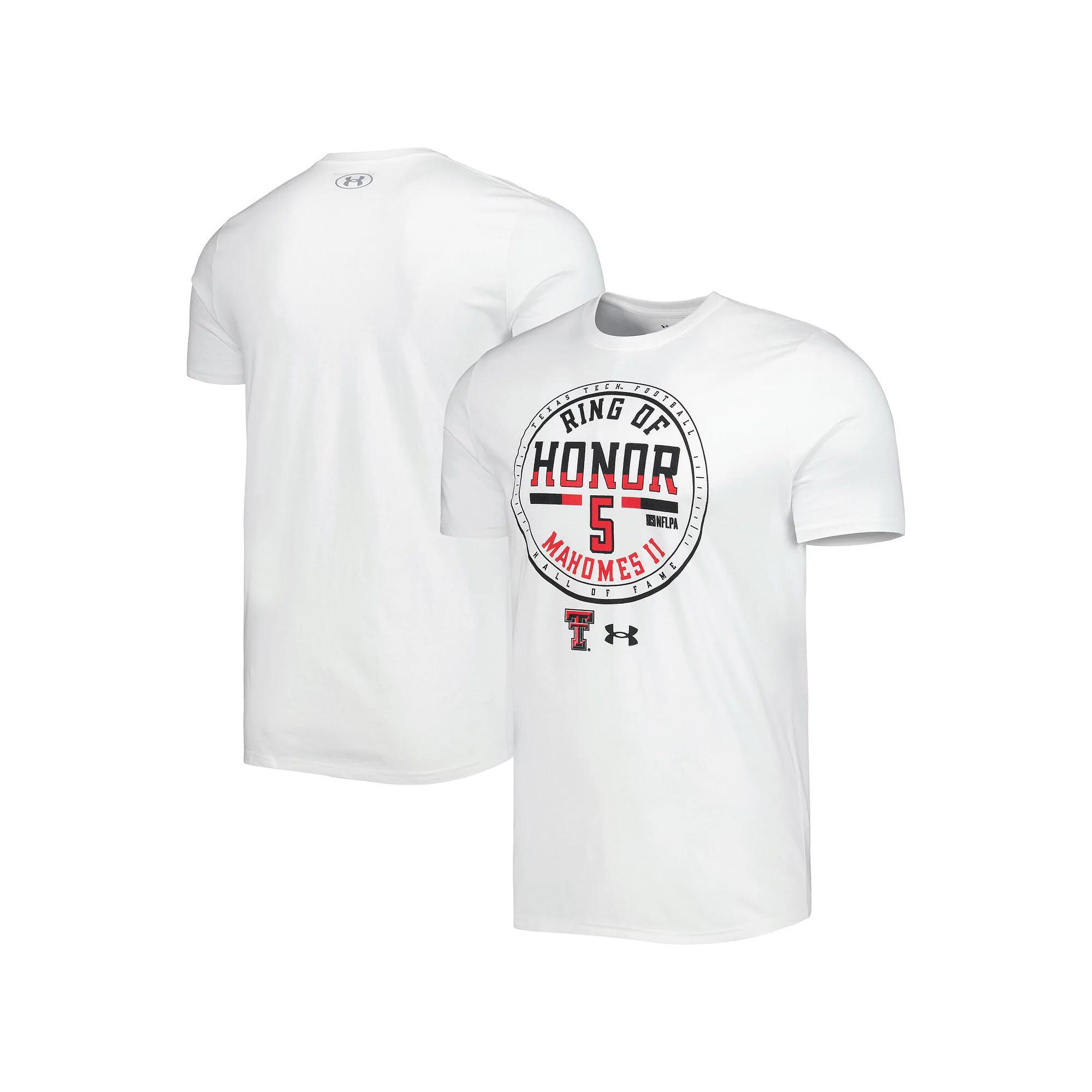 Men's Under Armour Patrick Mahomes White Texas Tech Red Raiders Ring of Honor T-Shirt, Size: Large Product Image