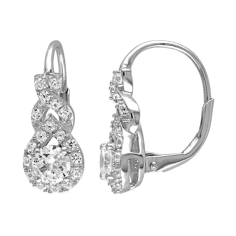 Stella Grace Lab-Created White Sapphire Sterling Silver Twist Drop Earrings, Women's Product Image