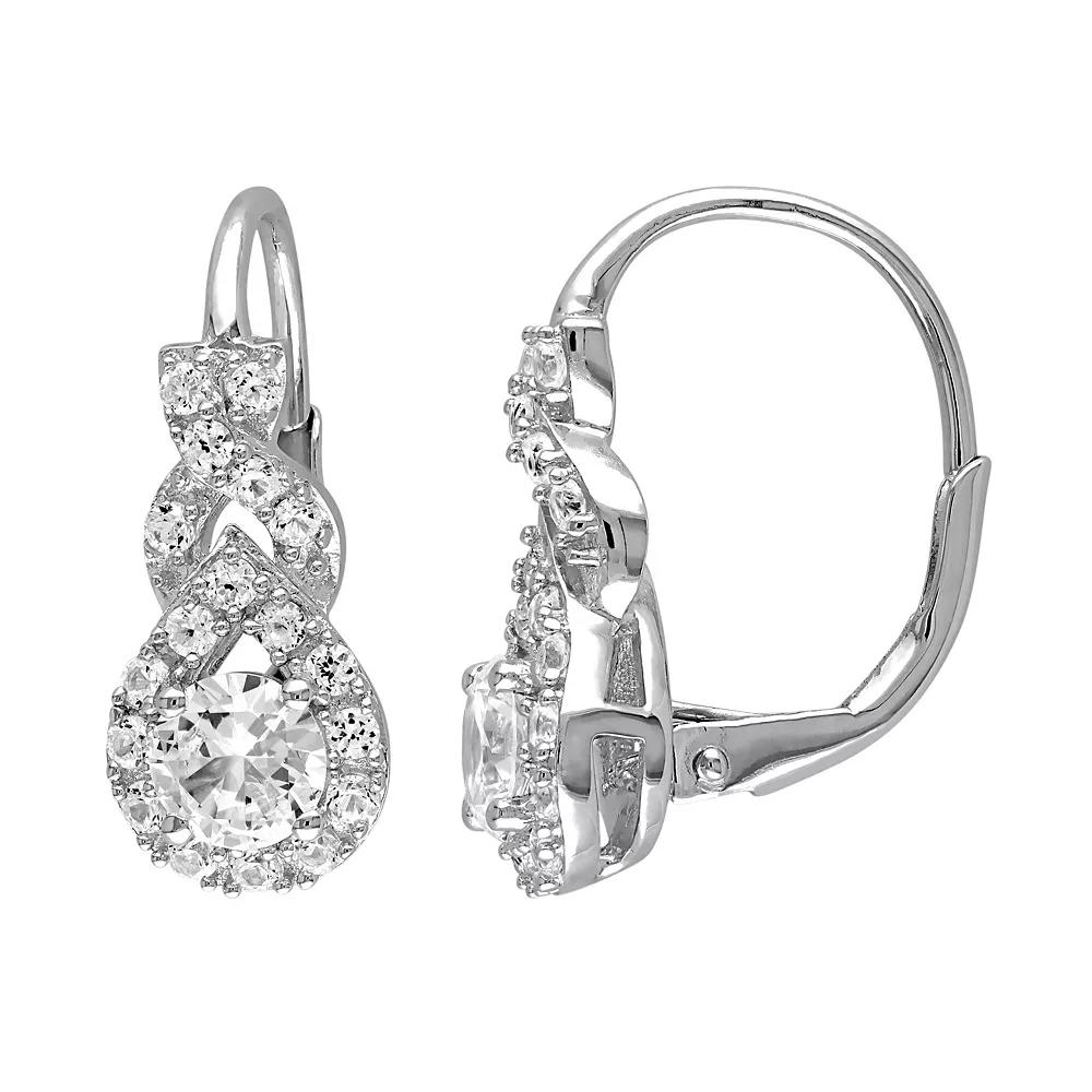 Stella Grace Lab-Created White Sapphire Sterling Silver Twist Drop Earrings, Women's Product Image