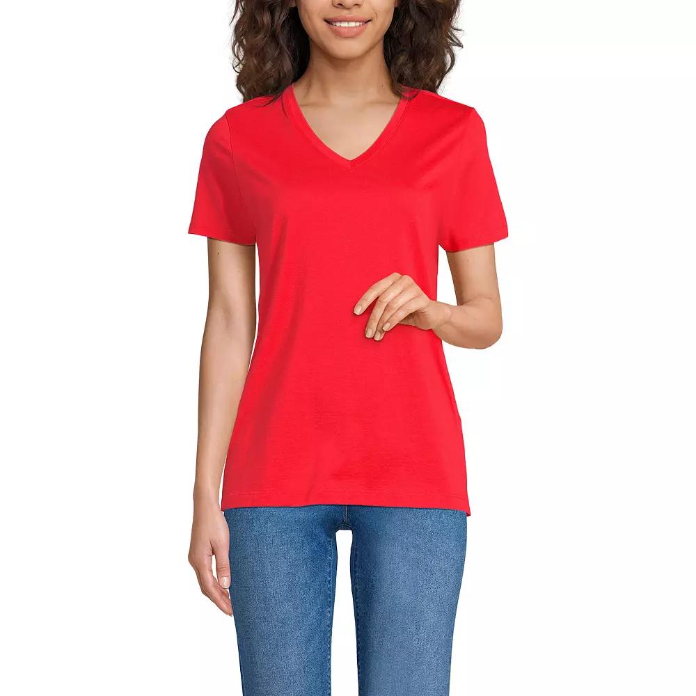Petite Lands' End Relaxed-Fit Supima Cotton V-Neck Tee, Women's,  Product Image