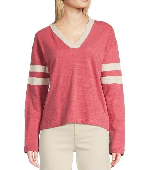 Faherty Sunwashed Crew Neck Long Sleeve Stripe Top Product Image