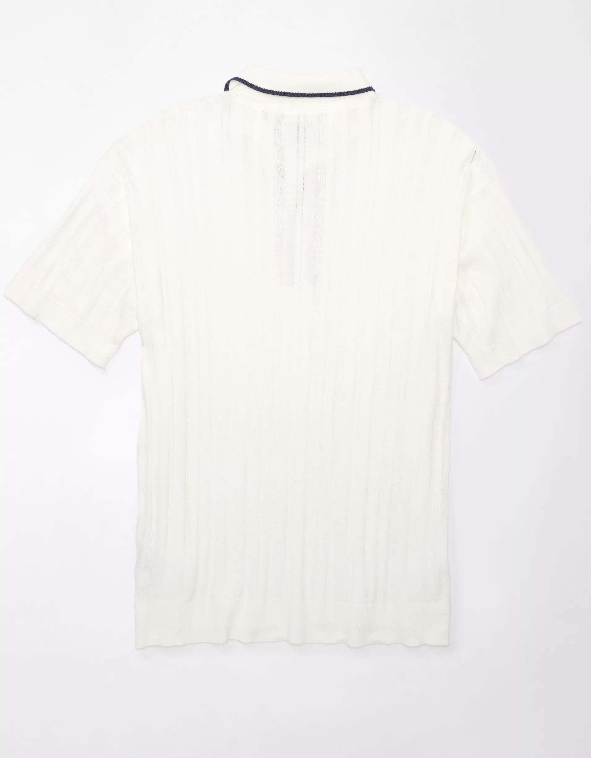 AE Weekend Tipped Sweater Polo Shirt Product Image