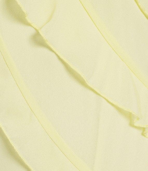 B. Darlin All Over Ruffle Trim V-Neck Spaghetti Strap Long Dress Product Image