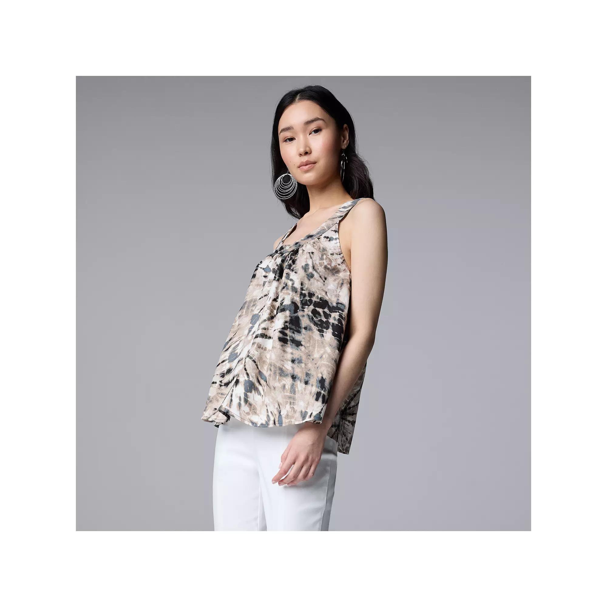 Women's Simply Vera Vera Wang Swing Tank, Size: XS, Brown Mirrored Dye Product Image