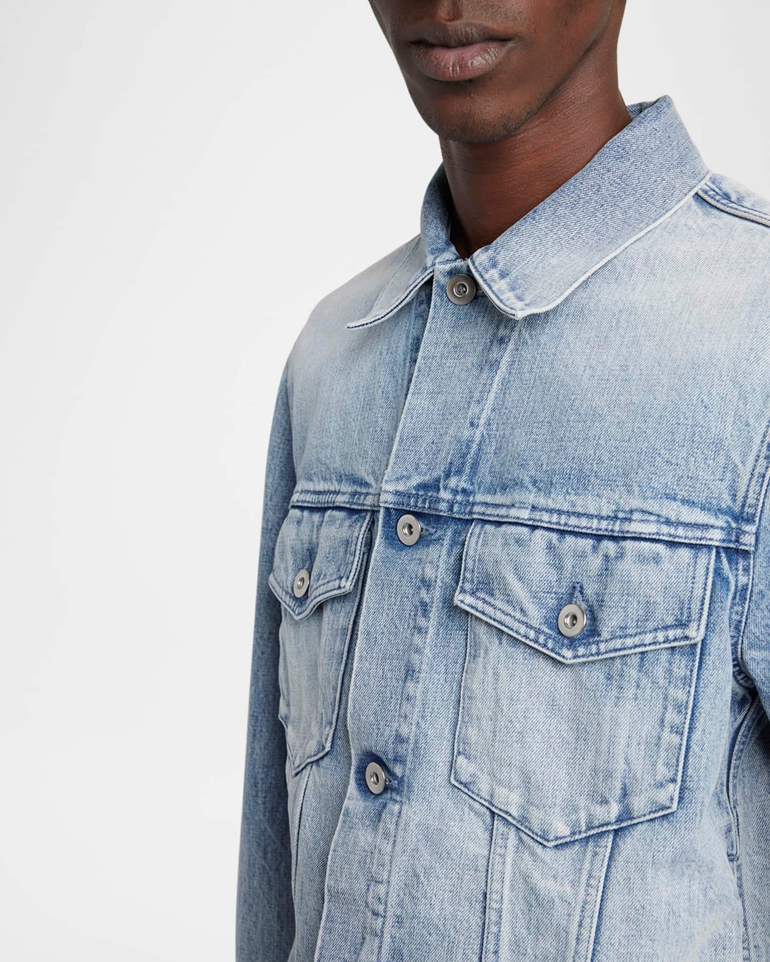 Men's Acid-Wash Denim Jacket Product Image