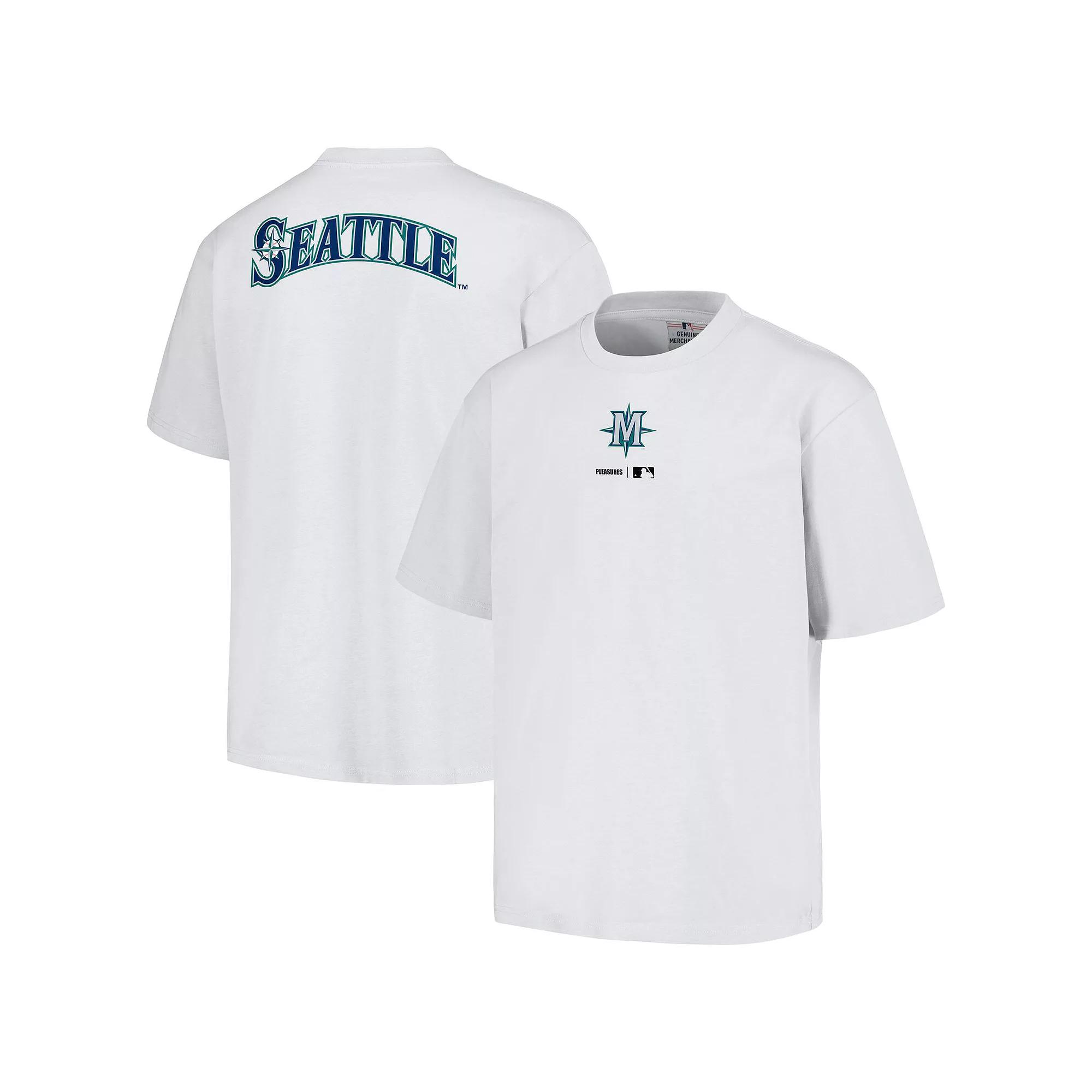 Men's PLEASURES  White Seattle Mariners Mascot T-Shirt, Size: Small Product Image