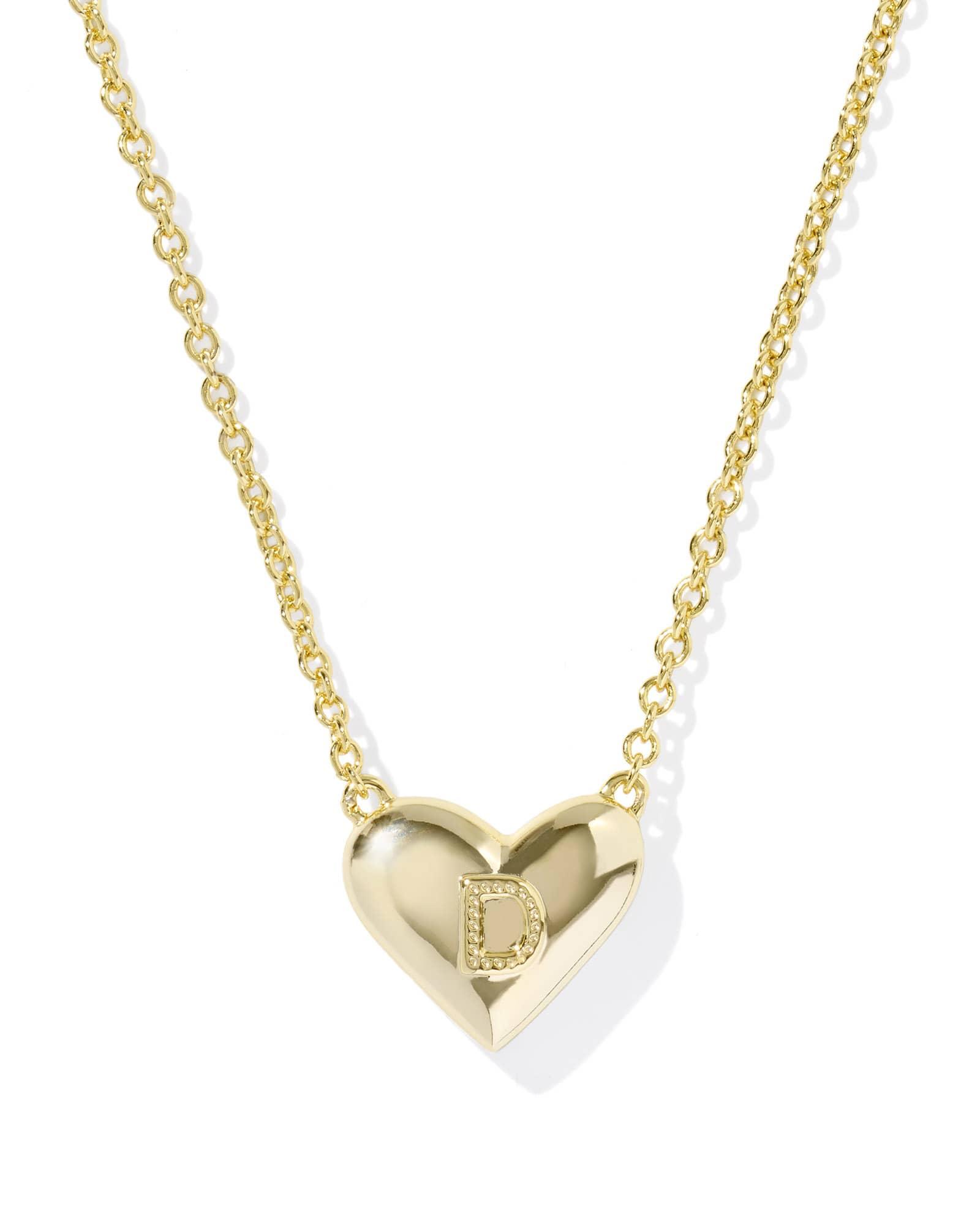 Ari Heart Letter X Gold Short Pendant Necklace Product Image