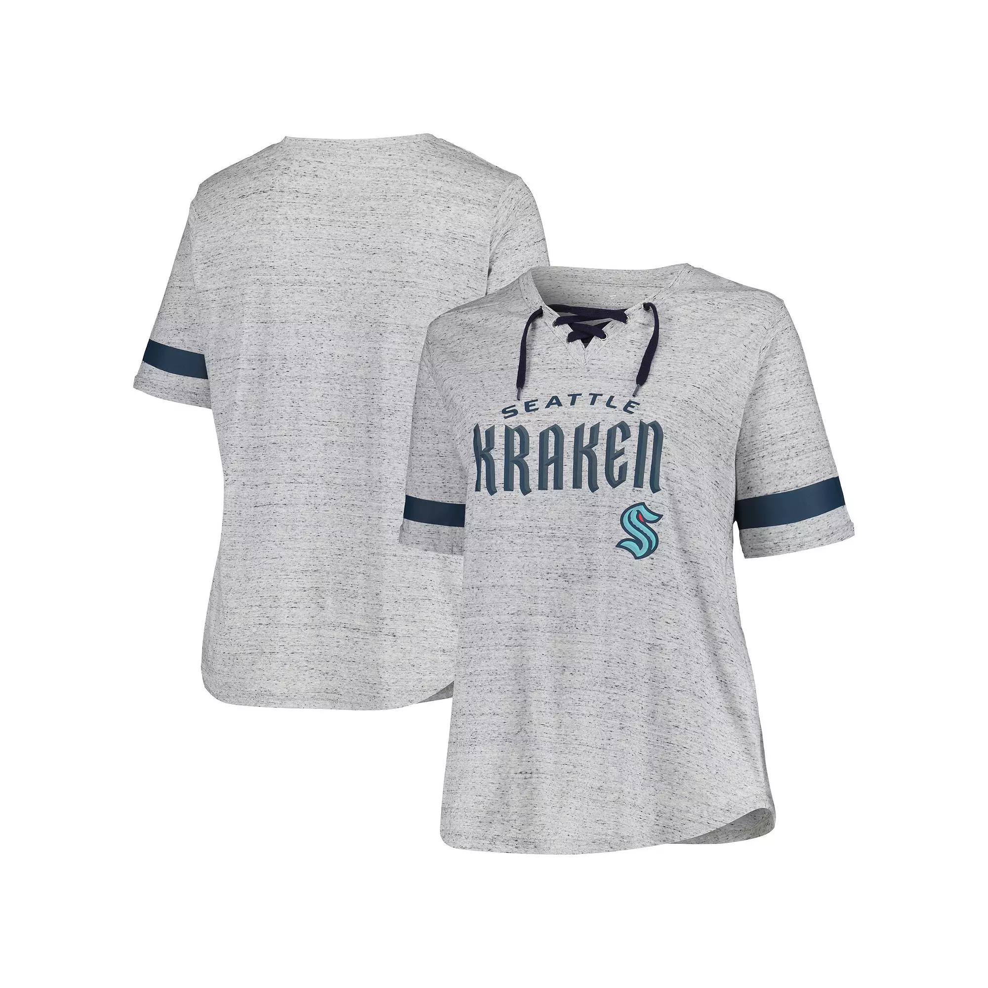 Women's Fanatics Branded Heather Gray Seattle Kraken Plus  Product Image