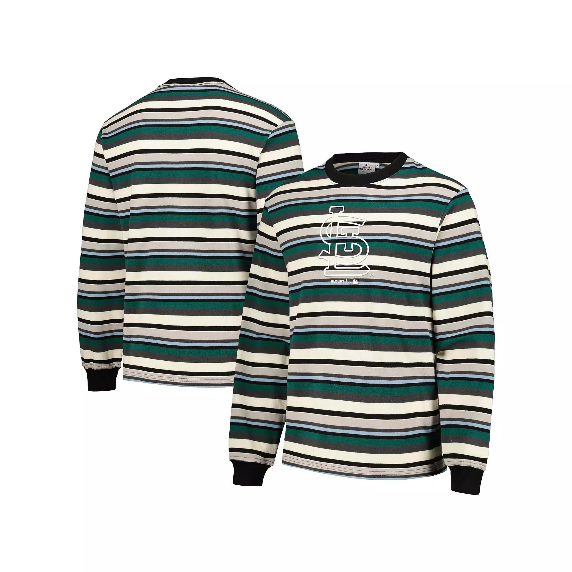 Men's PLEASURES Cream/Green St. Louis Cardinals Ballpark Long Sleeve T-Shirt, Size: XL, Beige Product Image
