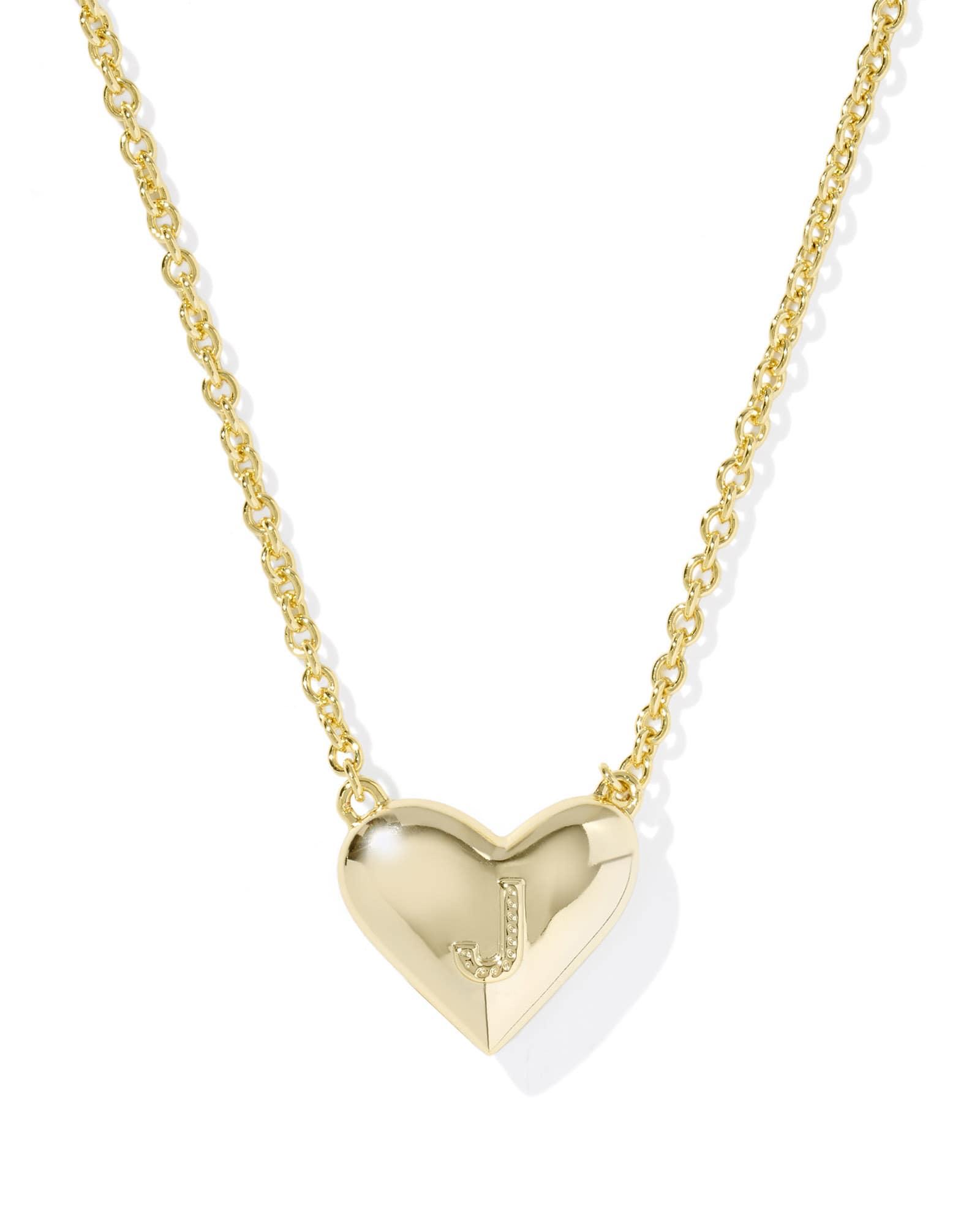 Ari Heart Letter X Gold Short Pendant Necklace Product Image